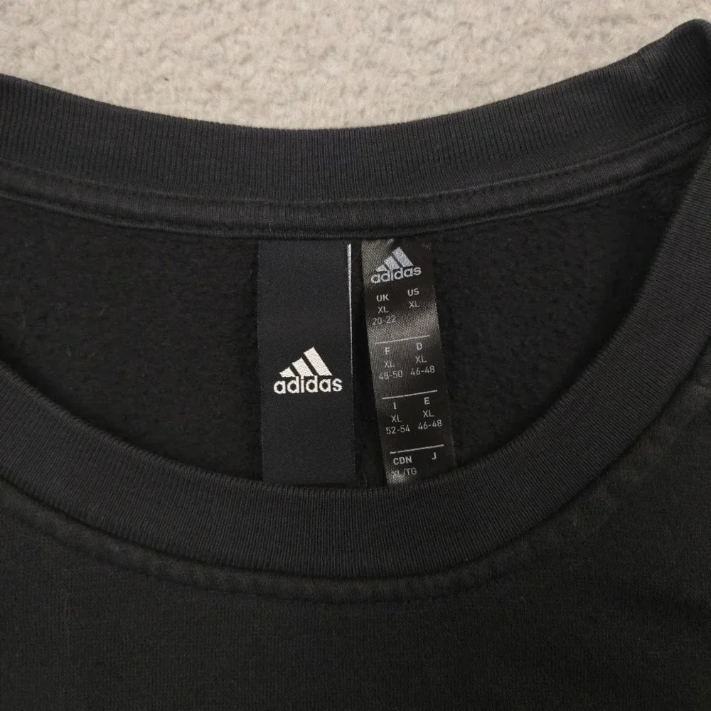 Adidas 3-Stripes Crewneck Sweatshirt Pullover Black White Logo Men's XL Fleece